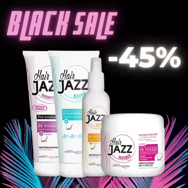 BLACK FRIDAY MYYNTI! HAIR JAZZ täydellinen pesurutiinisetti: shampoo + hoitoaine + kosteusemulsio + naamio!